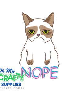 Nope Cat 628 Embroidery Design