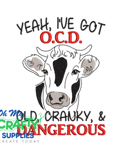OCD Cow 117 Embroidery Design