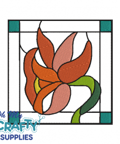 Orange Lilly Stained Glass Embroidery Design