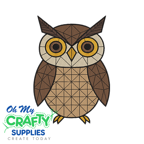 Owl Poly-Art Embroidery Design