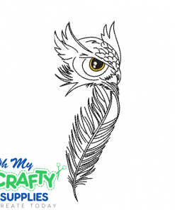 Owl Feather Sketch 730 Embroidery Design