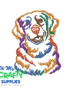 Painted Golden Retriever Embroidery Design