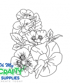 Pansy Flower Sketch Embroidery Design