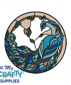 Peacock Stained Glass Embroidery Design