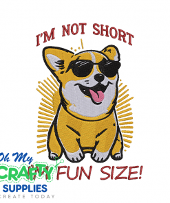 Retro Fun Size Corgi Embroidery Design