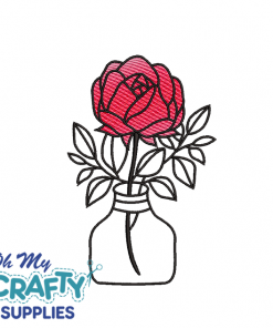 Rose Jar 5622 Embroidery Design