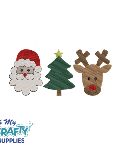 Santa Tree Reindeer 1018 Embroidery Design