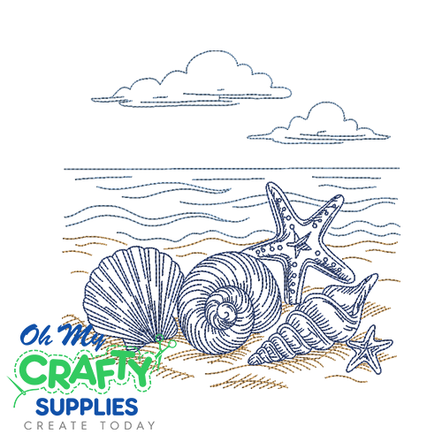 Seashells by the Seashore Sketch 426 Embroidery Design