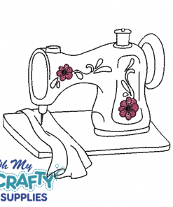 Floral Sewing Machine Sketch 42922 Embroidery Design