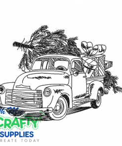 Sketch Christmas Truck 1026 Embroidery Design