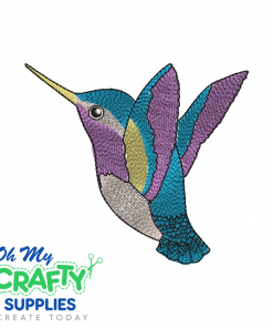 Sketched Colored Hummingbird 316 Embroidery Design