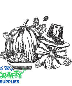 Sketch Thanksgiving Pumpkin 107 Embroidery Design