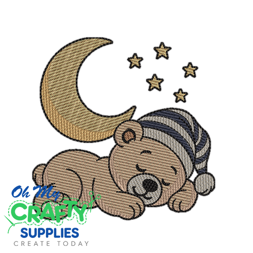 Sleepy Baby Bear Embroidery Design