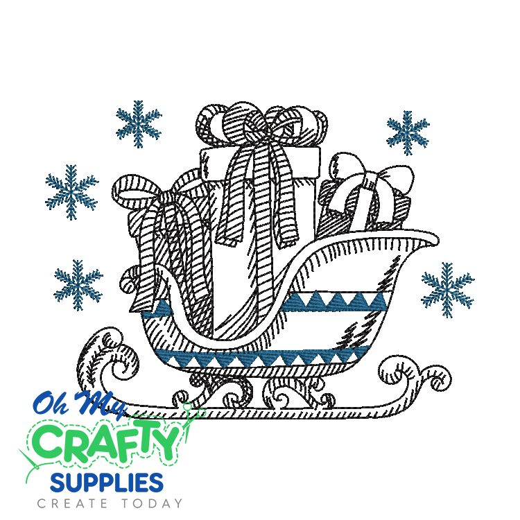 Snowy Sleigh 1126 Embroidery Design