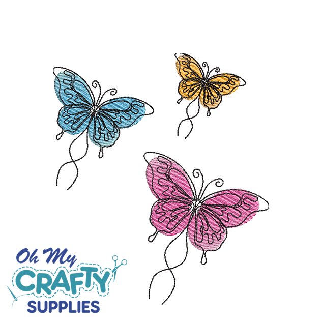 Spring Butterflies 222 Embroidery Deisgn