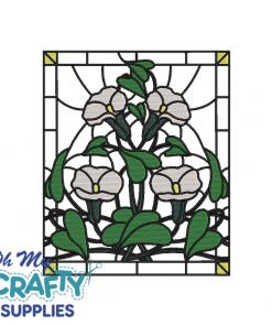 Garden Flowers Stained Glass 516 Embroidery Design