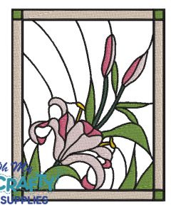 Stained Glass Lillies Embroidery Design