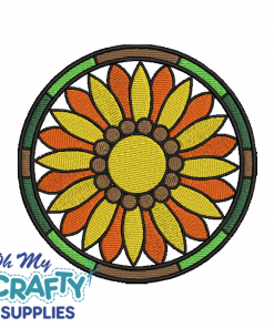 Sunflower Stained Glass 329 Embroidery Design