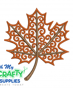 Swirly Maple Leaf Embroidery Design