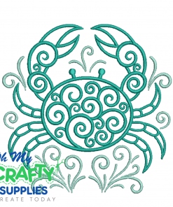 Tidal Swirl Crab Embroidery Design