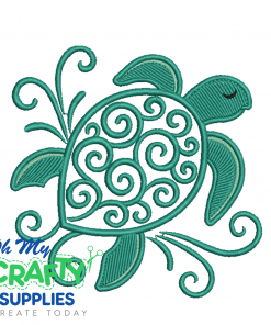 Tidal Swirl Turtle Embroidery Design