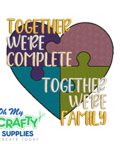 Together We're Embroidery Design