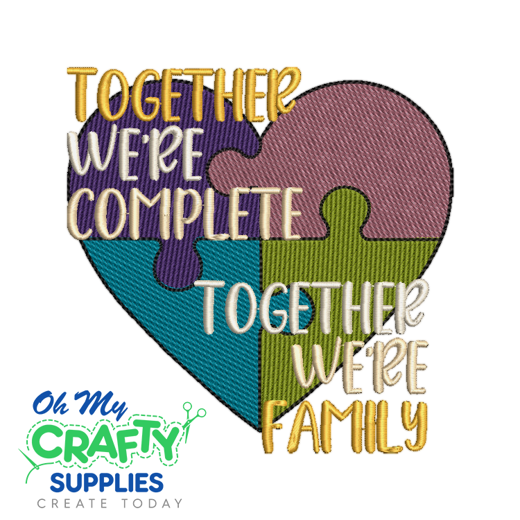 Together We're Embroidery Design