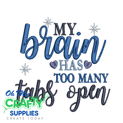 Too Many Tabs 25 Embroidery Design