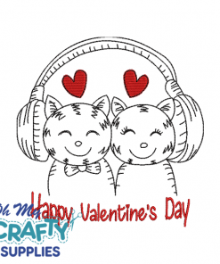 Valentine's Kitten Couple 1230 Embroidery Design