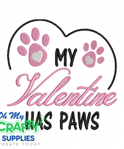 My Valentine has Paws 118 Embroidery Design