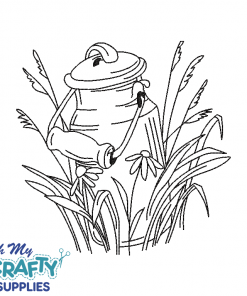 Vintage Jug Sketch Embroidery Design