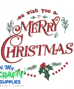 Wish You a Merry Christmas 1112 Embroidery Design
