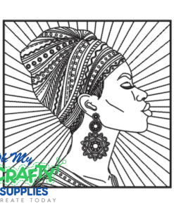 Woman In Headwear Embroidery Design