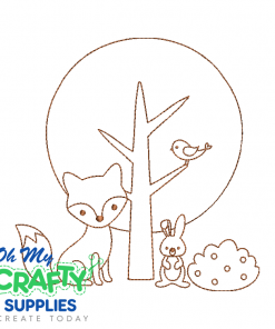 Woodland Fox and Rabbit 212 Embroidery Design