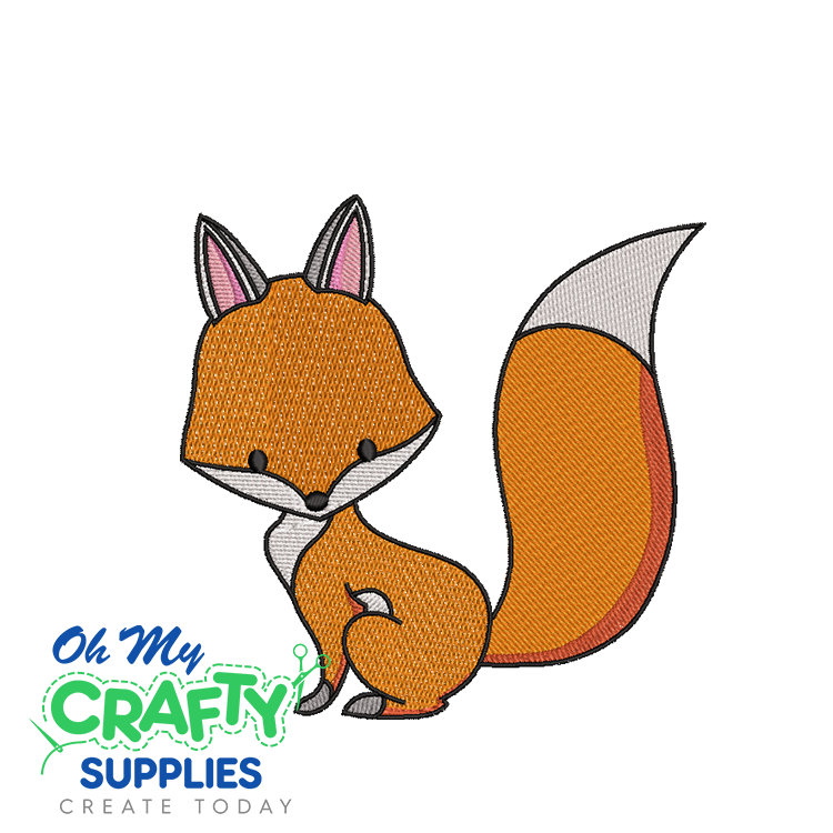 Woodland Side Sitting Fox 214 Embroidery Design