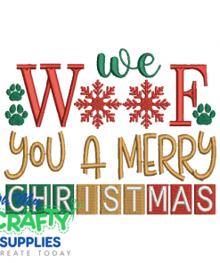 Woof you a Christmas 1025 Embroidery Design