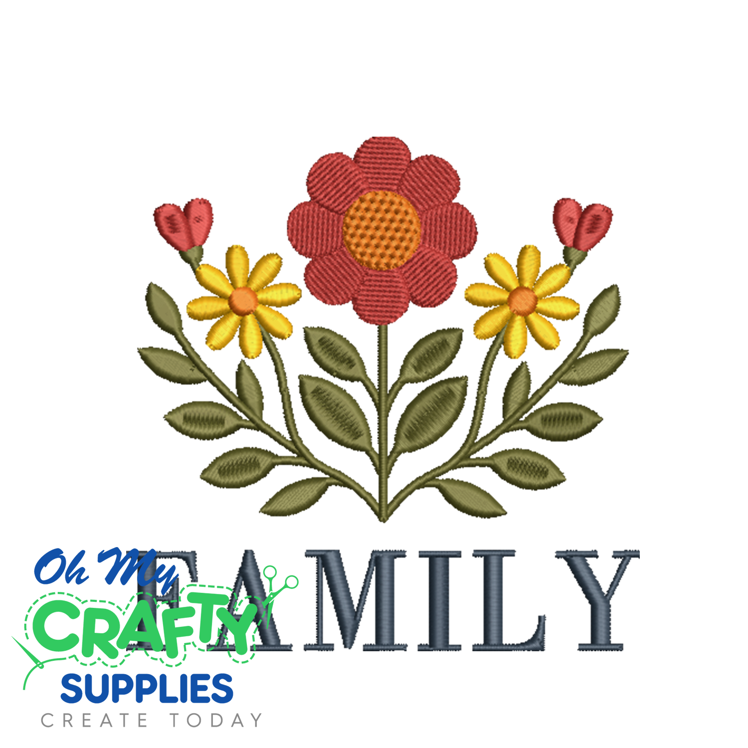 Floral Family 630 Embroidery Design