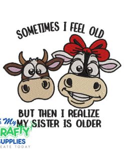 Older Sister Cow 526 Embroidery Design