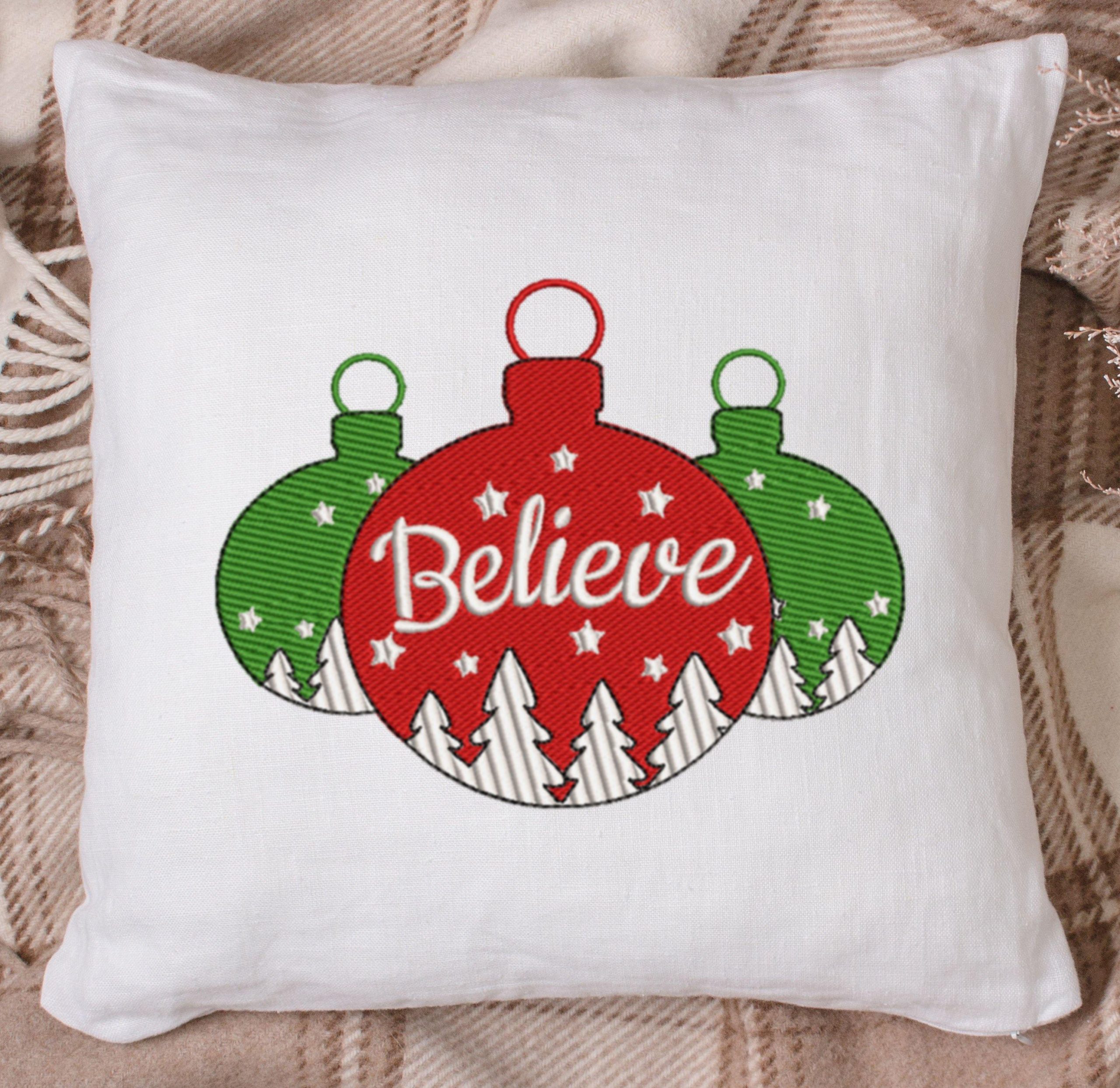 Ornament Believe Embroidery Design