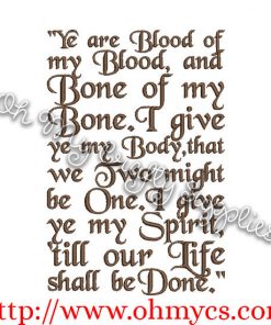 till our life shall be done embroidery design