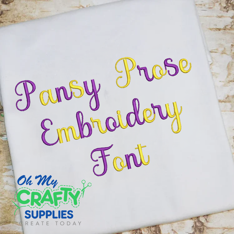 Pansy Prose Embroidery Font (BX Included) (FM)