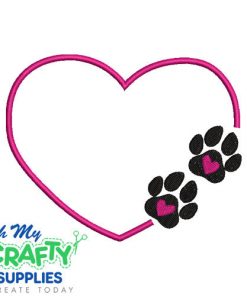 Paw Heart 124 Embroidery Design
