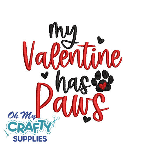 Paw Valentine 1231 Embroidery Design