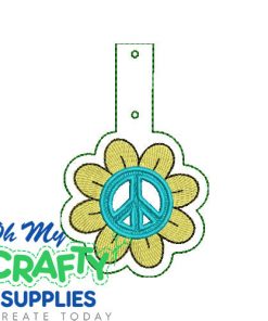 Peace Flower Key Fob Embroidery Design (KFC)
