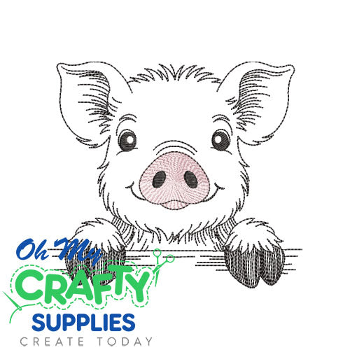 Peek-a-Pig Embroidery Design