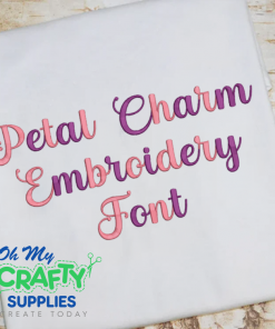 Petal Charm Embroidery Font (BX Included)