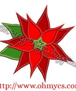 Poinsettia Embroidery Applique