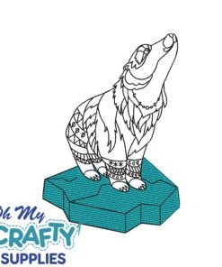 Polar Bear on Ice Embroidery Design