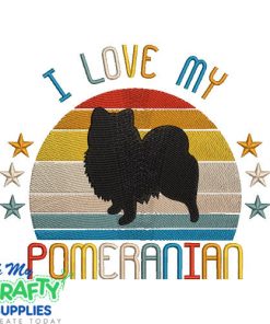 I Love My Pomeranian 522 Embroidery Design