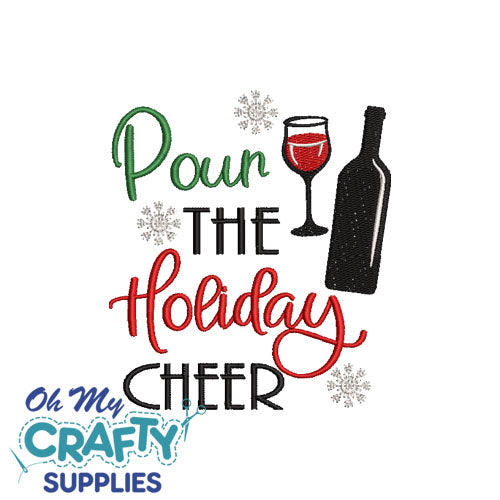 Pour Cheer Embroidery Design